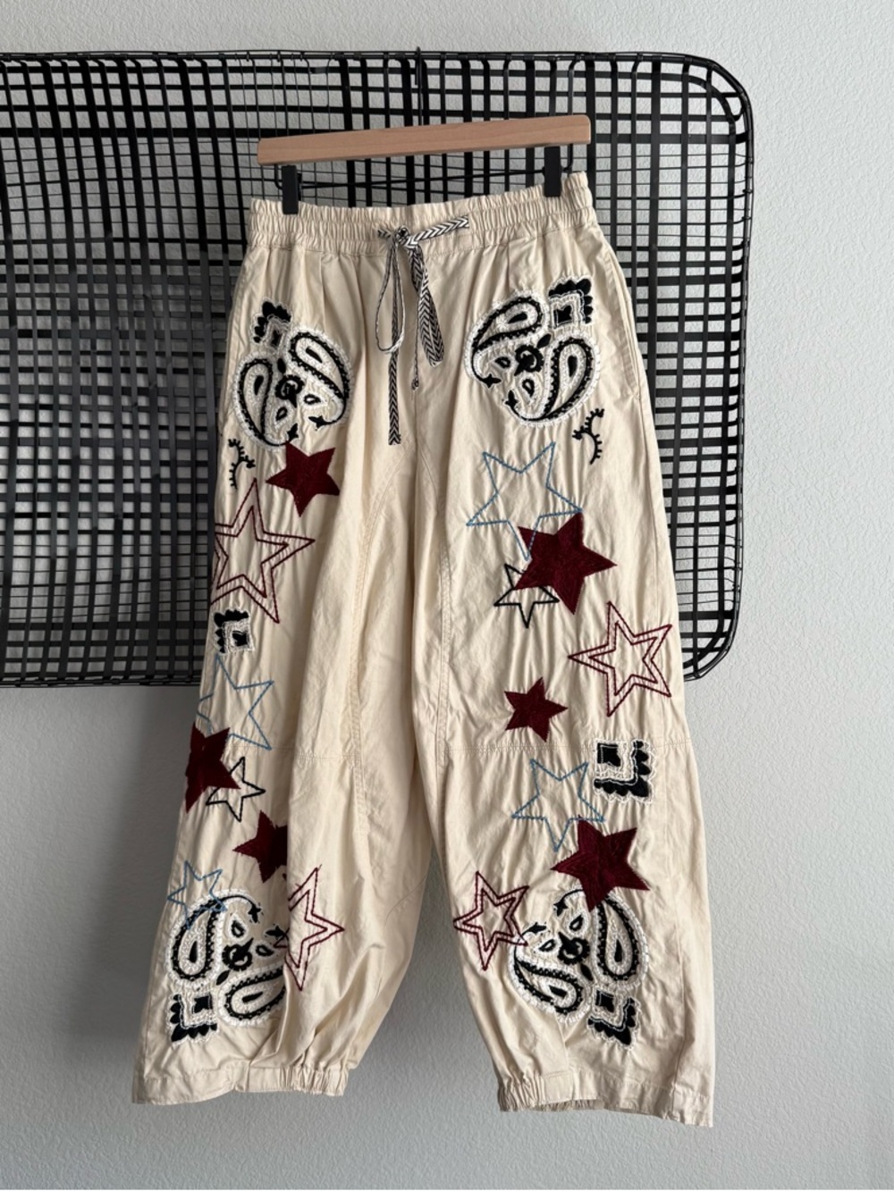 Free people Aria Embroidered Pull-On Pants